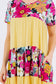 Color Block Floral Short Sleeve Dress